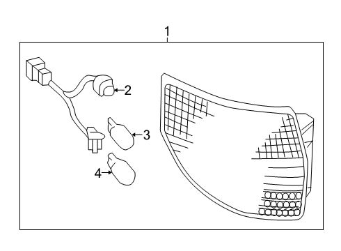 2007 Toyota Sienna Bulbs Combo Lamp Assembly Diagram for 81560-AE020