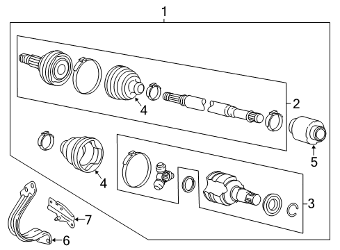 2012 Scion iQ Drive Axles - Front Axle Assembly Diagram for 43420-74050