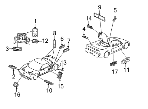 1996 Acura NSX Information Labels Label, SRS Warning Diagram for 77871-SL0-A80
