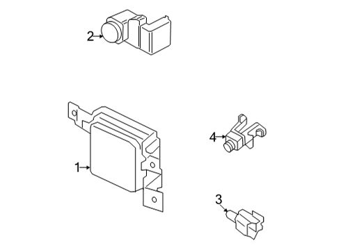 2022 Kia Carnival Electrical Components - Front Bumper Ultrasonic Sensor-S Diagram for 99310S1900C7R