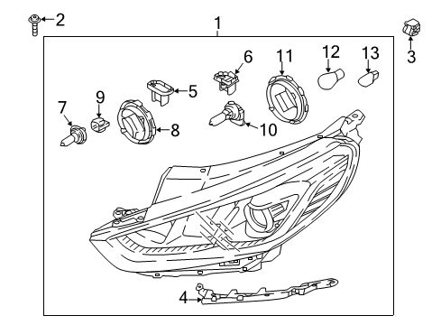 2019 Hyundai Sonata Headlamps Headlamp Assembly, Left Diagram for 92101-E6550