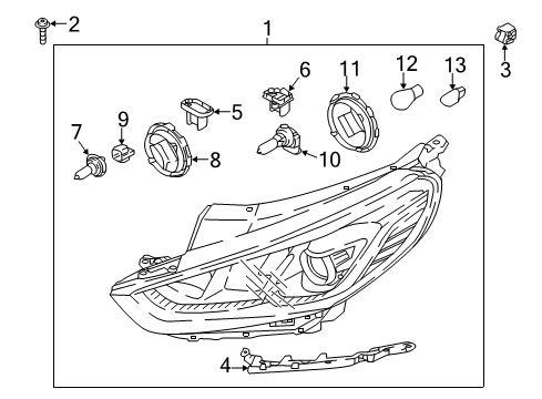 2019 Hyundai Sonata Headlamps Dust Cap Assembly-Headlamp Diagram for 92140E6300