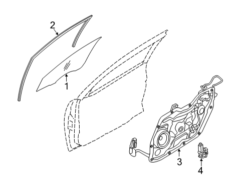 2012 Hyundai Elantra Front Door - Glass & Hardware Glass-Front Door Window, RH Diagram for 82421-3X010