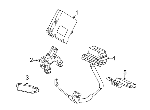 2019 Honda Accord Communication System Components Bracket, Telematics Unit Diagram for 39771-TVA-A00