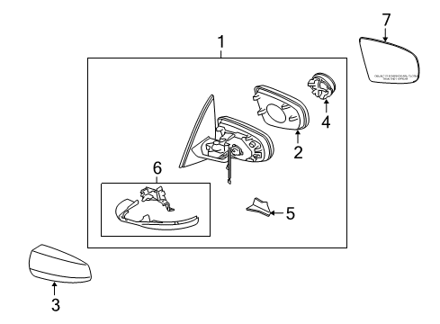 2010 BMW X6 Outside Mirrors Cover, Engagement Mechanism, Left Diagram for 51167233053