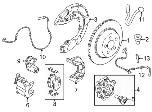 2021 BMW 840i Gran Coupe Anti-Lock Brakes Front Abs Wheel Speed Sensor Diagram for 34526874632