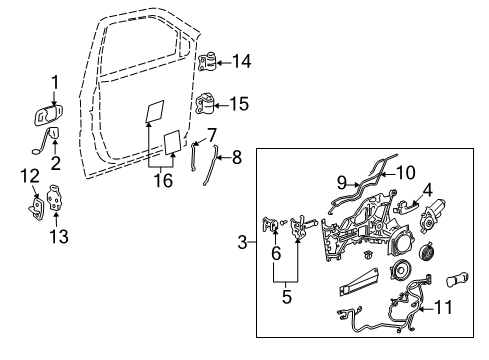 2006 Pontiac Montana Front Door - Lock & Hardware Handle Asm-Front Side Door Outside *Emerald Jewe Diagram for 15105127