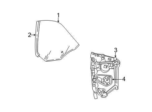 2005 Chrysler Sebring Quarter Panel - Glass & Hardware Window Regulator Diagram for 5066040AB