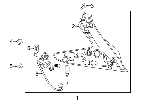 2020 Nissan Leaf Tail Lamps Rear Combination Lamp Socket Assembly Diagram for 26551-5SK0A