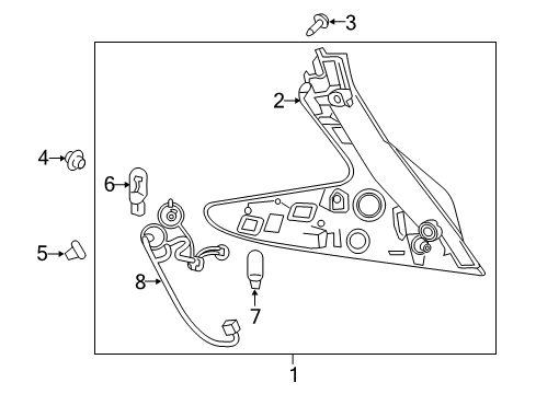 2021 Nissan LEAF Bulbs Bulb Diagram for 26261-8998E