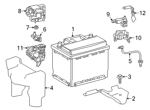 2018 Toyota Camry Battery Terminal Assembly, Battery Diagram for 90982-05053