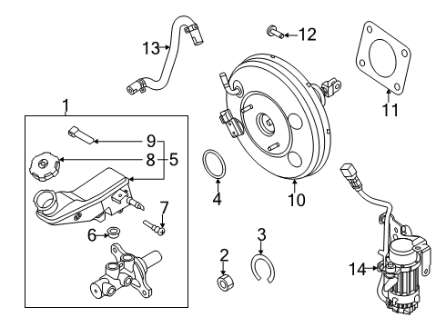 2022 Kia Soul Dash Panel Components Reservoir-Master CYL Diagram for 58511K0250