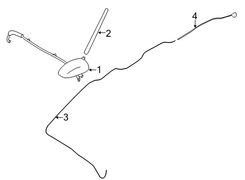2016 Nissan Rogue Antenna & Radio Antenna Assy-Roof Diagram for 28208-4BA0A