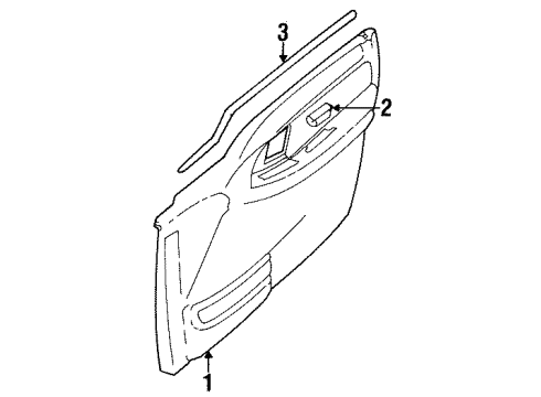 1996 Geo Tracker Interior Trim - Front Door WEATHERSTRIP, Side Door Window Glass Diagram for 30016223