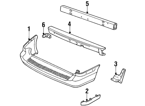 2001 Ford Windstar Rear Bumper Isolator Diagram for 1F2Z-17E855-AA