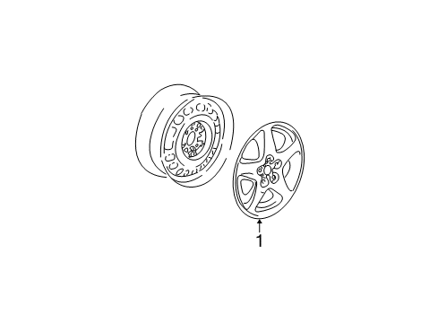 2005 Dodge Caravan Wheel Covers & Trim Wheel Cover Diagram for 4766336AA