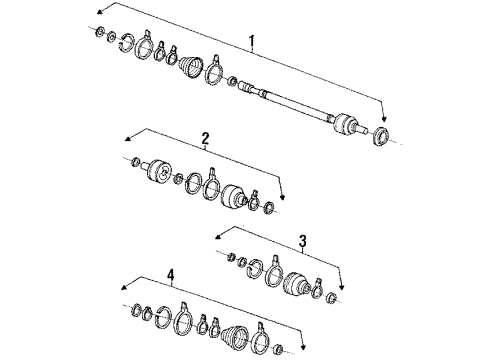 1990 Hyundai Sonata Drive Axles - Front Boot Kit-Front Axle Wheel Side Diagram for 49509-33C00