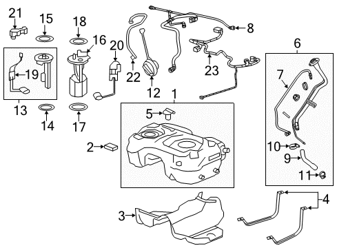 2014 Chevrolet Captiva Sport Fuel System Components Mount Strap Diagram for 22810190