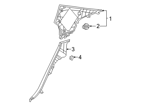 2021 Lexus ES300h Interior Trim - Quarter Panels GARNISH, RR Seat Sid Diagram for 62552-33180-E0