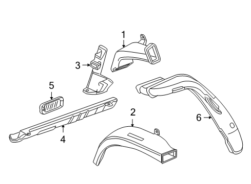 2008 GMC Acadia Ducts Hole Cover Diagram for 15882900