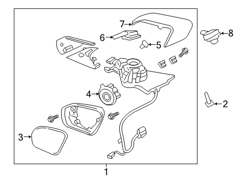 2020 Lincoln Continental Parking Aid Mirror Outside Diagram for GD9Z-17682-KCPTM