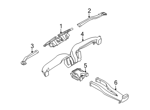 2007 Infiniti G35 Ducts Duct-Heater Floor Diagram for 27931-JK60A