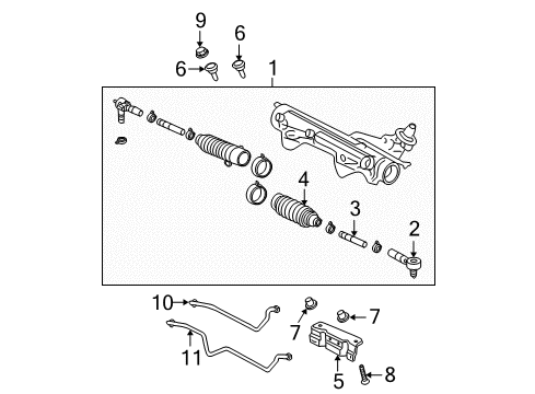 2002 Ford Explorer Steering Column & Wheel, Steering Gear & Linkage Inner Tie Rod Diagram for 1L2Z-3280-CA