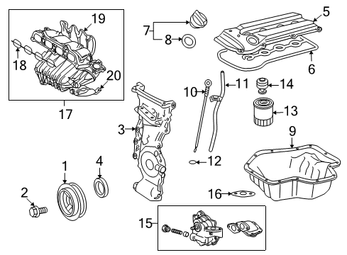 2012 Lexus HS250h Filters Manifold Assembly, Intake Diagram for 17120-28141