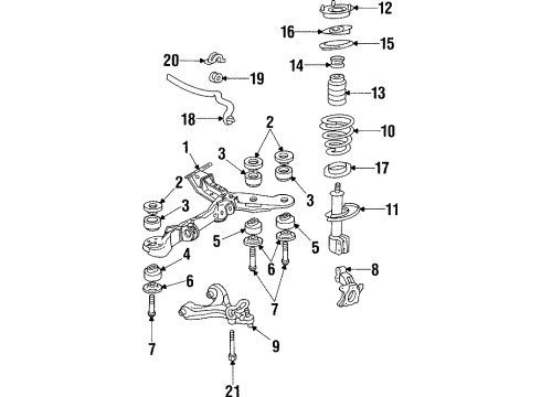 1989 Pontiac Bonneville Front Suspension Components, Lower Control Arm, Stabilizer Bar Shaft Asm-Front Stabilizer Diagram for 14081408