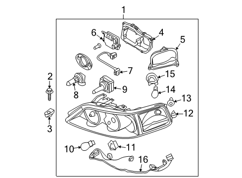 Diagram for 2011 Lincoln Town Car Headlamps 