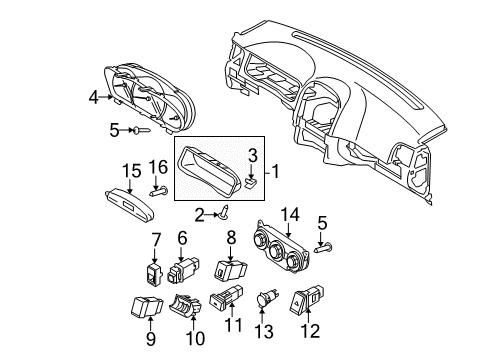 2009 Kia Spectra5 Switches Control Assembly-Heater Diagram for 972502F062LK