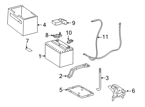 1999 Lexus ES300 Battery Hold Down Diagram for 74404-06030
