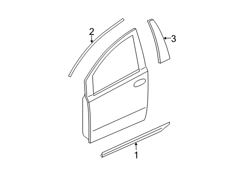 2009 Nissan Quest Exterior Trim - Front Door MOULDING - Front Door, LH Diagram for 80871-5Z020
