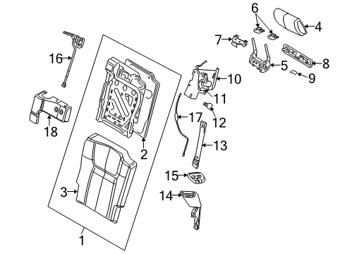 2006 Jeep Commander Third Row Seats Clip-Retaining Diagram for 5183550AA