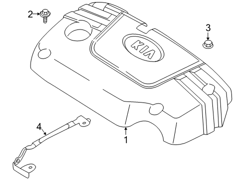 2003 Kia Rio Engine Appearance Cover Engine Cover Assembly Diagram for 292402X040