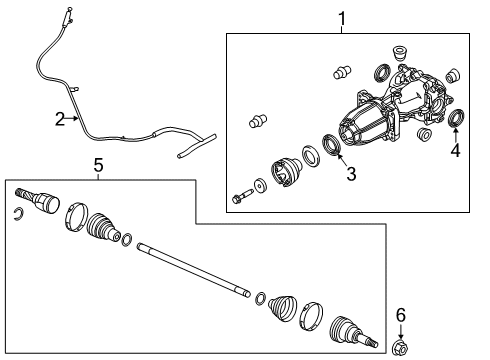 2020 Lincoln Corsair Axle Components - Rear Differential Assembly Diagram for K2GZ-4000-AH