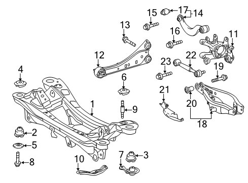 2013 Lexus CT200h Rear Suspension Components, Lower Control Arm, Upper Control Arm, Stabilizer Bar Knuckle Diagram for 42304-12240