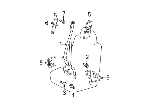 2010 Lexus ES350 Seat Belt Adjust Cover Diagram for 73024-53020-B0