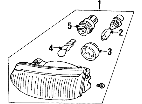 2002 Mercury Villager Bulbs Headlamp Assembly Diagram for XF5Z-13008-AB