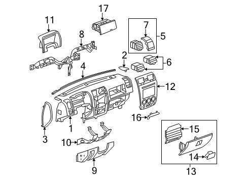 2006 Hummer H3 Instrument Panel Latch Diagram for 10391625