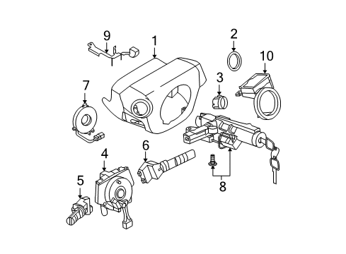 2004 Nissan Murano Switches Key Set Diagram for 99810-CB600