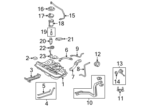 2009 Toyota Camry Fuel Supply Fuel Tank Diagram for 77001-33142