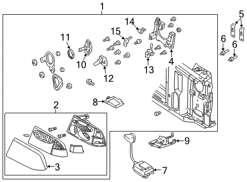 2000 GMC Jimmy Headlamps Ballast Asm, Headlamp (Generator 4) Diagram for 16533055