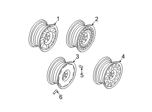 1997 Buick Park Avenue Wheels Wheel, Alloy Diagram for 9592339