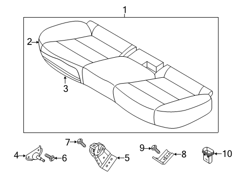 2020 Kia Forte Rear Seat Components Cushion Assembly-Rr Seat Diagram for 89100M6000B4P