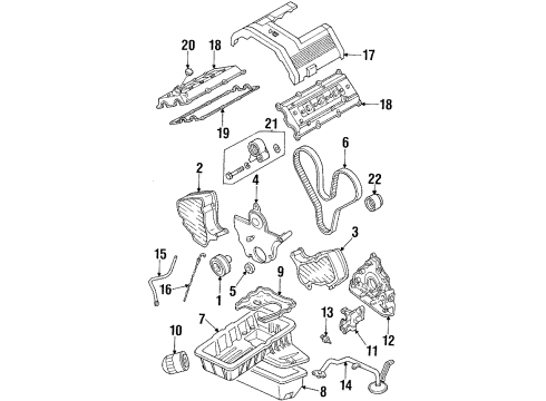 1998 Isuzu Trooper Filters Cover, Engine Diagram for 8-97170-239-1