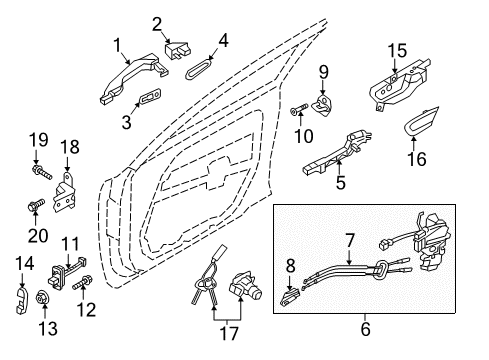 2017 Kia Cadenza Front Door Base Assembly-Front Door Outside Diagram for 82655F6000