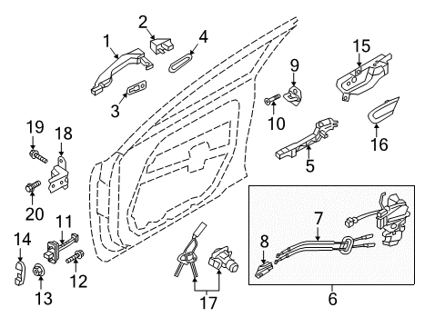 2017 Kia Cadenza Front Door Pac K Diagram for 81970F6B00