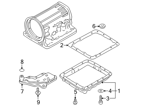 1999 Nissan Frontier Automatic Transmission Gasket-Oil Pan Diagram for 31397-41X04