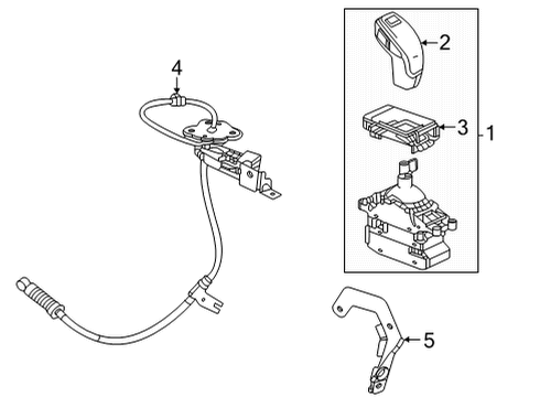 2022 Cadillac CT5 Center Console Shifter Diagram for 84791124